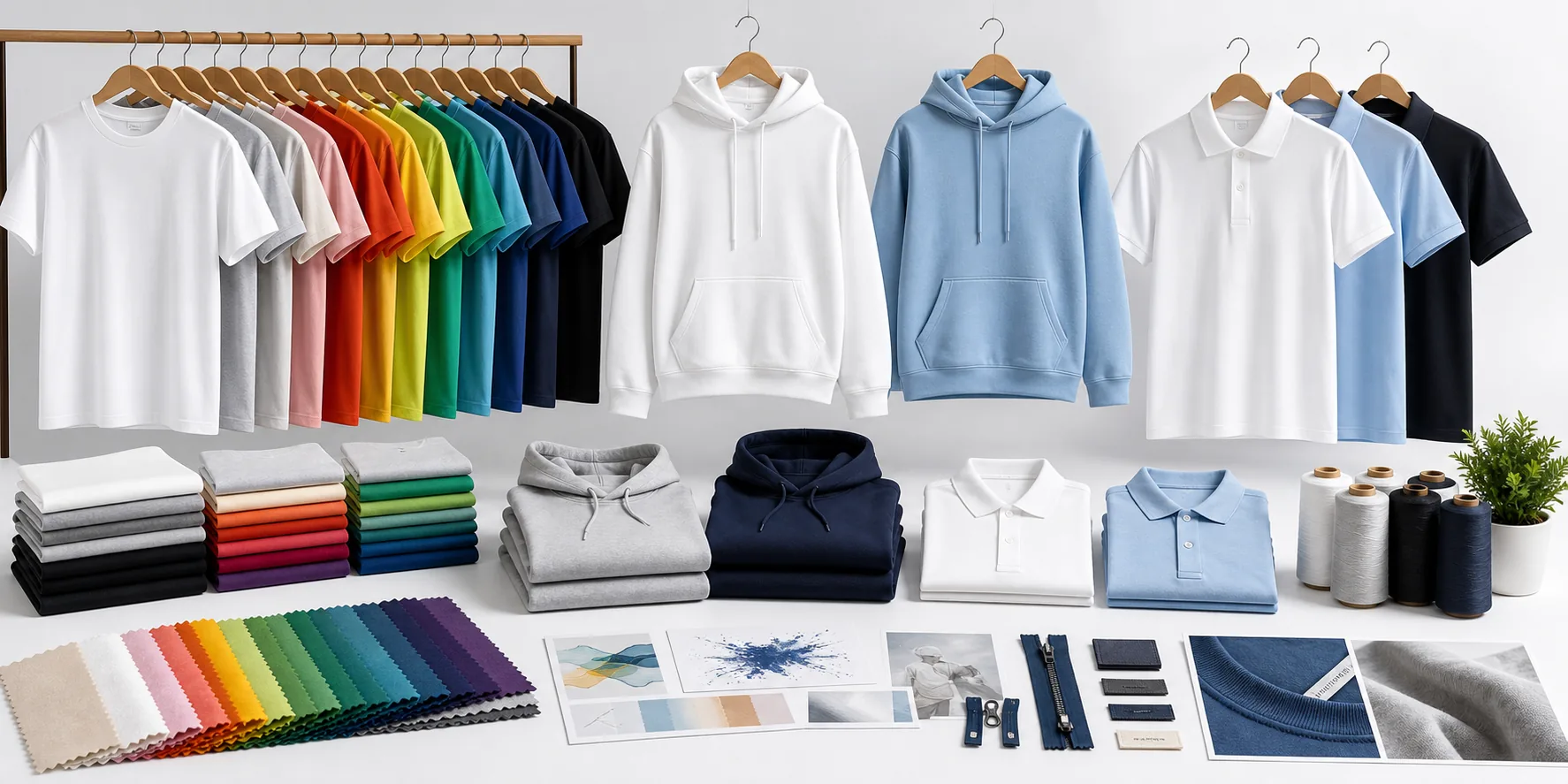 Custom T-shirts and apparel product showcase